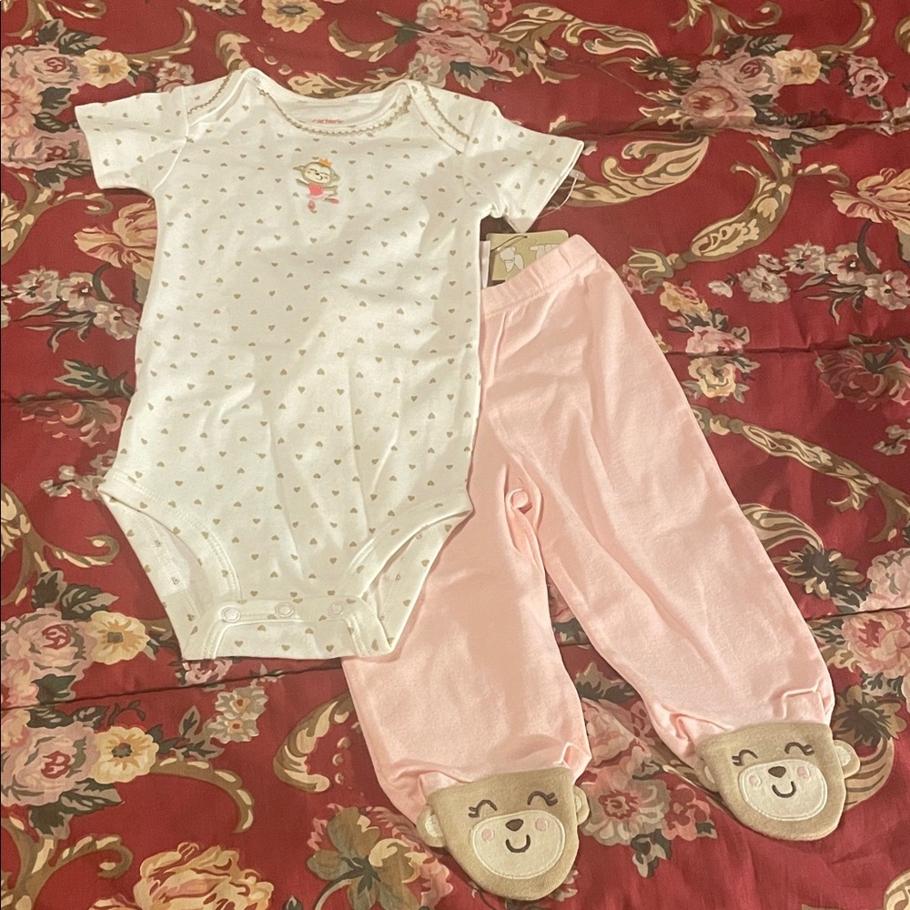Carters All Cotton Baby Girl’s 2 Piece Set, 6 mo, NWT🐵